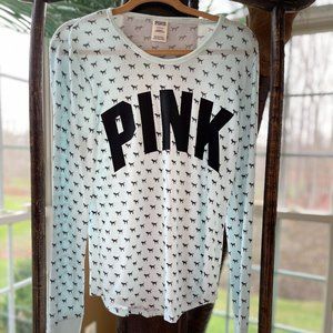 PINK Victoria's Secret Blue Dog Loungewear Shirt